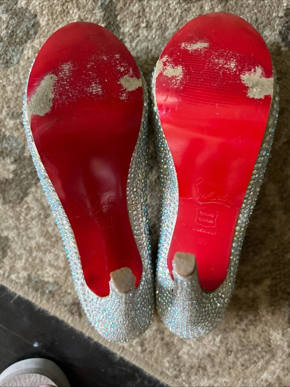 Christian Louboutin Iridescent Crystal Pointed Toe Pumps